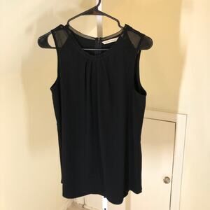 Soft Surroundings EUC Women's Black Sleeveless Chiffon Blouse Size XS
